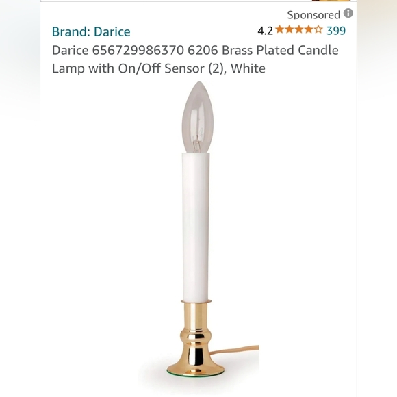 6 Christmas Electric Window Candles Vintage Lamp Candle Design Darice Brand Sets - Picture 6 of 6